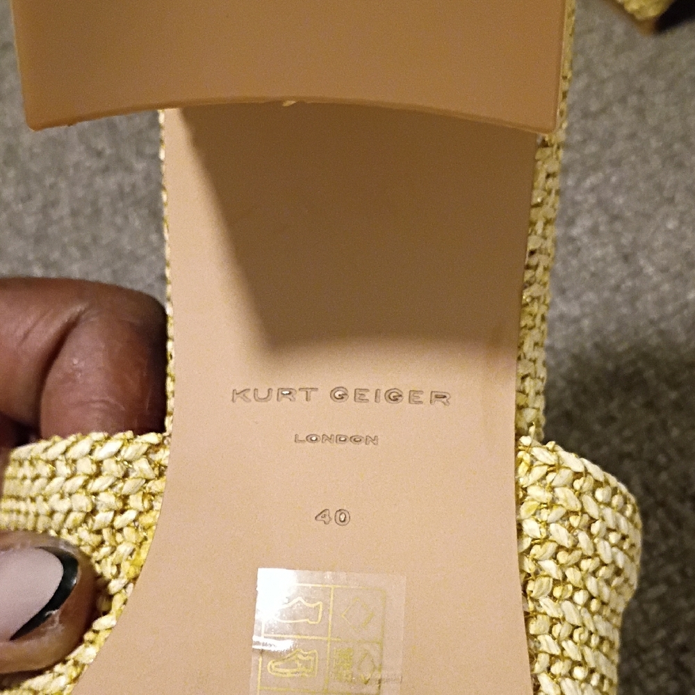 Kurt Geiger Yellow and Blue Embellished Mules - Picture 4 of 5